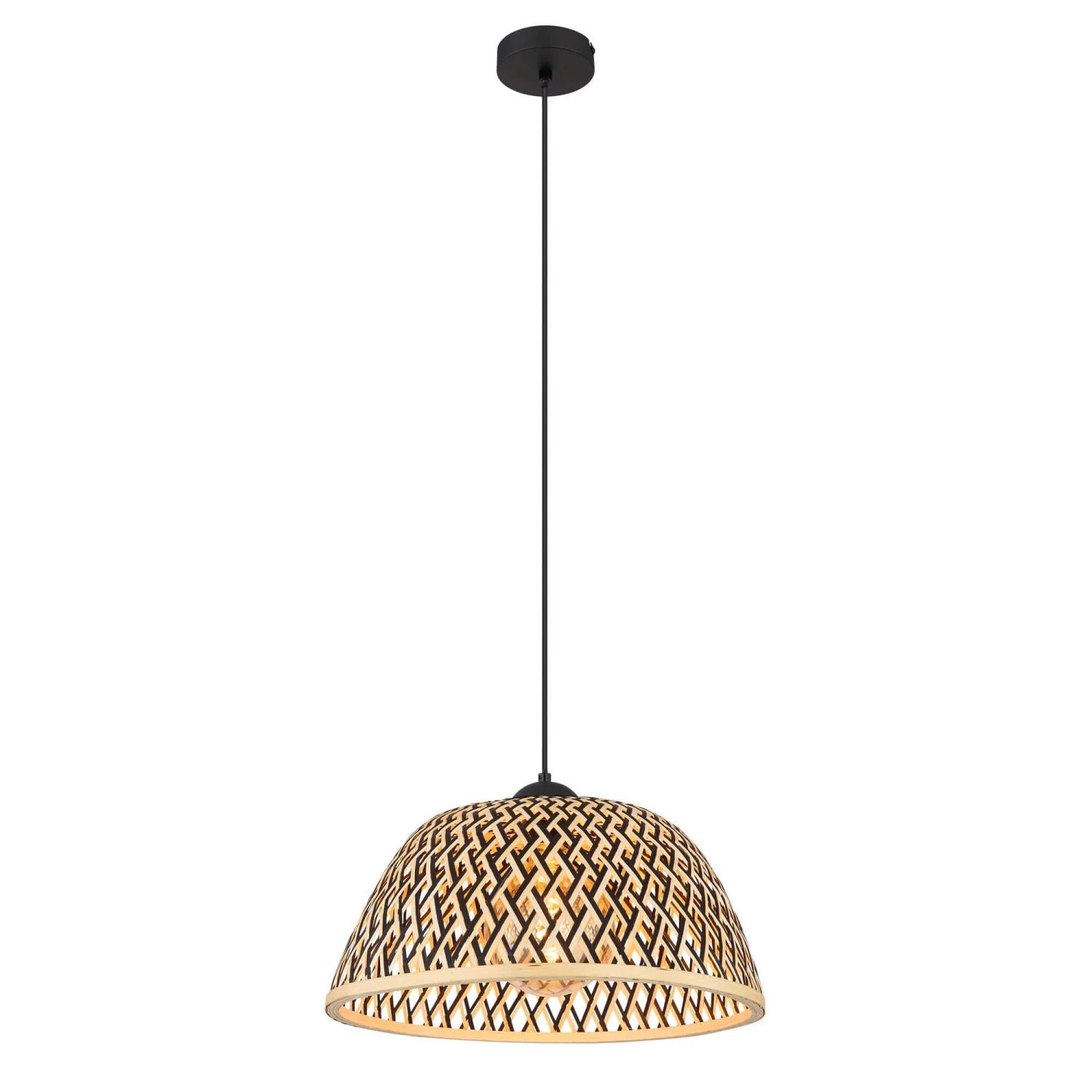 Black Bamboo 40cm Pendant Light 2 Black Bamboo 40cm Pendant Light - Image 2