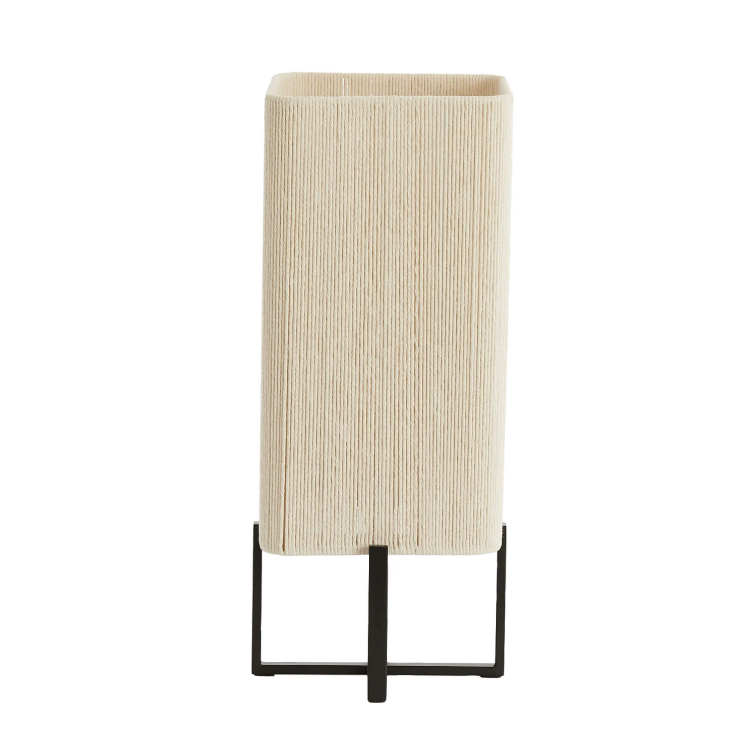 Wyn Square Black 50.5cm Table Lamp With Cream Rope Shade 2 Wyn Square Black 50.5cm Table Lamp With Cream Rope Shade - Image 2