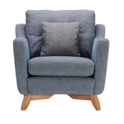 Ercol Cosenza Blue Fabric Armchair