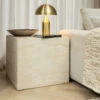 Marius Faux Travertine Side Table