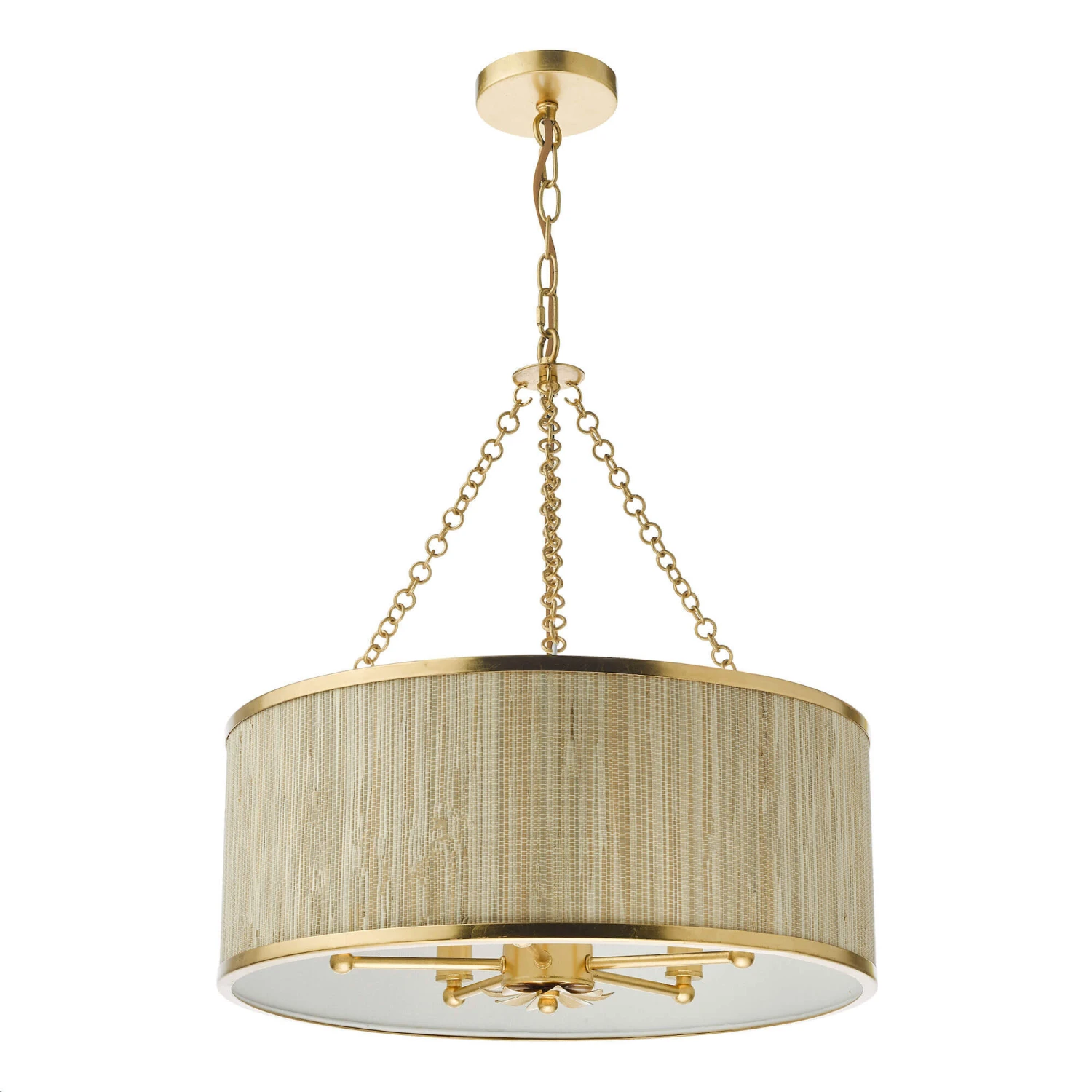 Fenella Gold & Seagrass 5 Light Pendant 2 Fenella Gold & Seagrass 5 Light Pendant - Image 2
