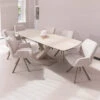 Toledo Ceramic Travertine Effect 180cm Extending Electric Dining Table