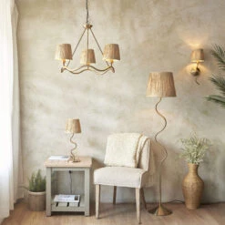 Wriggle Aged Brass Wall Lamp With Raffia Shade -Housingunits 7657c5285a0072961d3ea708a3820c12