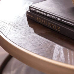 Olivia James Hemingway Mahogany Oak & Gold Nest Of 2 Coffee Tables -Housingunits 778a233f8f749674df5613c3d8cea562