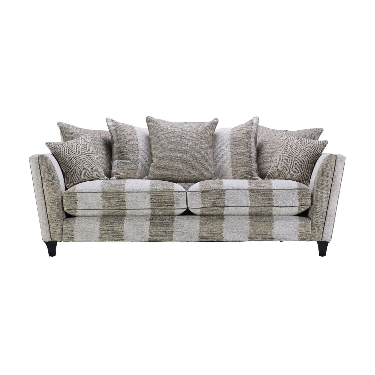Parker Knoll Harlow Stripe Moss Green Fabric Grand Pillow Back Sofa 1 Parker Knoll Harlow Stripe Moss Green Fabric Grand Pillow Back Sofa