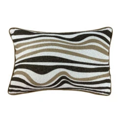 Zara Coffee Wave Boucle Rectangular Cushion