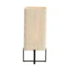 Wyn Square Black 50.5cm Table Lamp With Cream Rope Shade