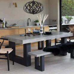 Ingrid Concrete-Effect 220cm Dining Table