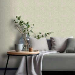 Leaf Print Sage Wallpaper