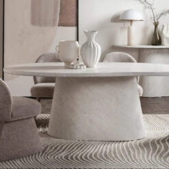 Glass House Solna 200cm Travertine Effect Dining Table -Housingunits 79fe8db4bdf9ecdf34414a066d54fa77 1