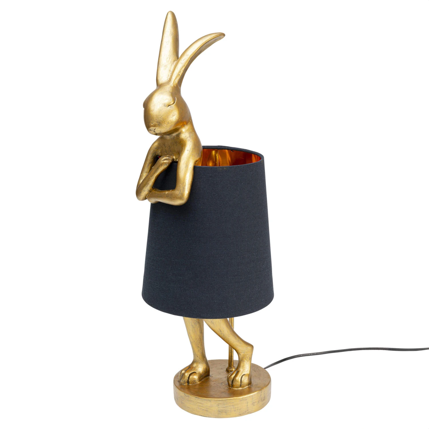 Gold Modest Rabbit 68cm Table Lamp With Black Shade 3 Gold Modest Rabbit 68cm Table Lamp With Black Shade - Image 3