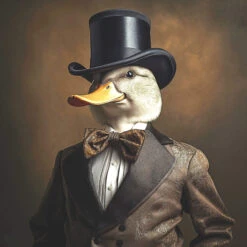 Dressed Up Duck Male Wall Art