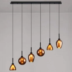 Delia Black & Copper 6 Light Bar Pendant