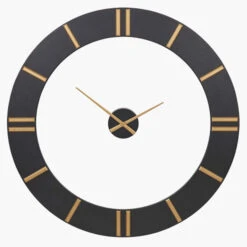 Black And Gold 2 Piece Open Wall Clock