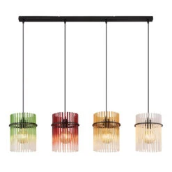 Icelle Matt Black & Multicoloured Fade Glass Rods 4 Light Bar Pendant -Housingunits 7c2ac5c86672bd5627b18a7f620c6629