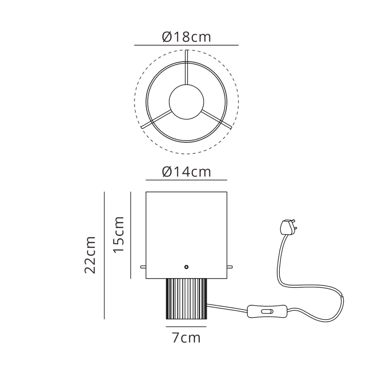 Lino Ribbed Dark Grey & Smoke Wide Line Table Lamp 6 Lino Ribbed Dark Grey & Smoke Wide Line Table Lamp - Image 6