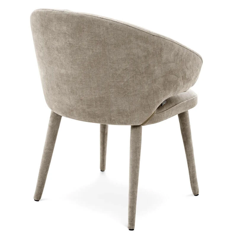 Eichholtz Carindale Clarck Sand Fabric Dining Chair 5 Eichholtz Carindale Clarck Sand Fabric Dining Chair - Image 5