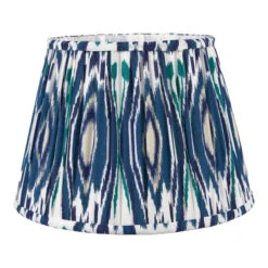 Ezra Ocean Blue Patterned 45cm Shade