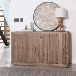 Riga Ash Grey 3 Door Solid Wood Sideboard