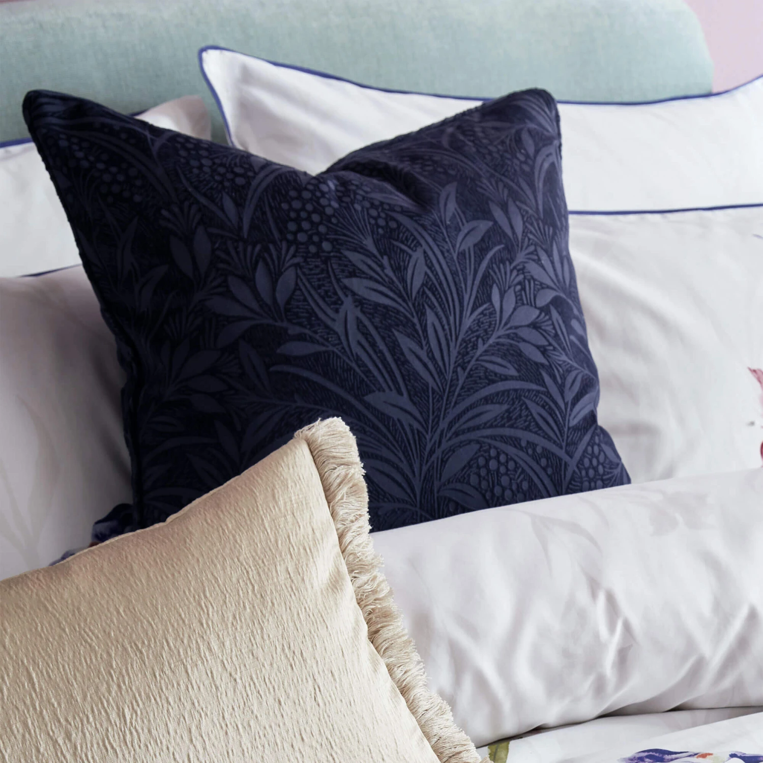 Laura Ashley Barley Embossed Midnight Eyelet Curtain Collection 6 Laura Ashley Barley Embossed Midnight Eyelet Curtain Collection - Image 6