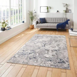 Apollo Texture Grey & Navy Rug Collection