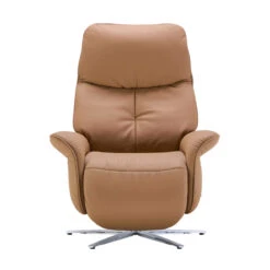 Himolla Loona Medium Caramel Brown Leather Manual Recliner Chair -Housingunits 7de716625685fc30a4439dcbef30e823
