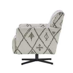 Isabella White Patterned Fabric Accent Swivel Chair -Housingunits 7e221bc2208306bf22ddca8ed27d4913