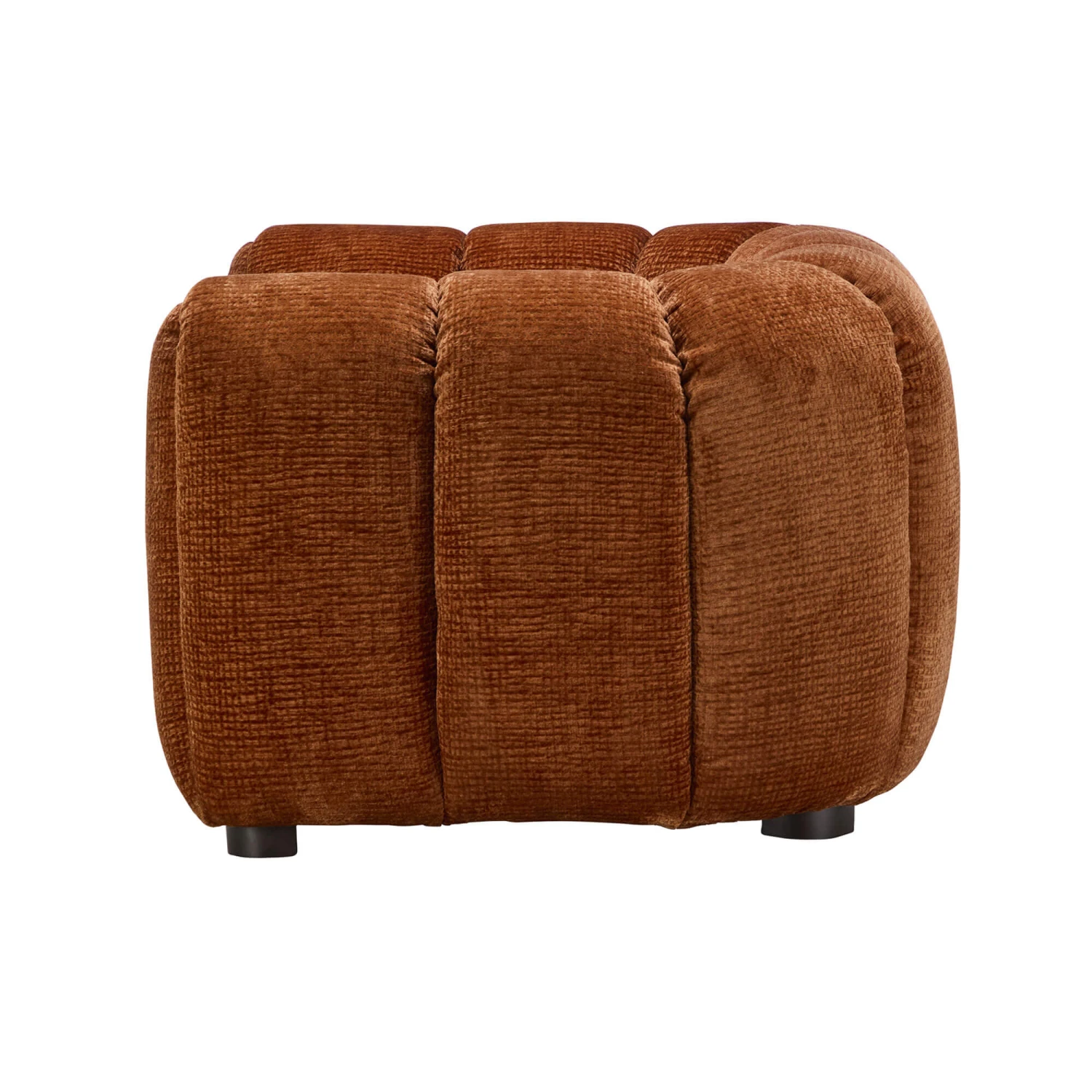 Durante Burnt Orange Boucle Fabric Lounge Chair 3 Durante Burnt Orange Boucle Fabric Lounge Chair - Image 3