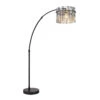 Icelle Matt Black & Smoked Glass Rods Curved 1 Light Floor Lamp