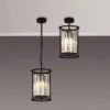 Samraat Satin Black & Crystal 1 Light Pendant