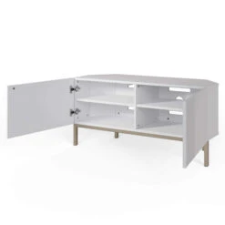 Frank Olsen Iona 1200 White Corner TV Stand -Housingunits 80bdda7b32d9a2176541abb3158b7d77 1