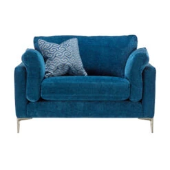Michelle Blue Fabric Snuggler Sofa