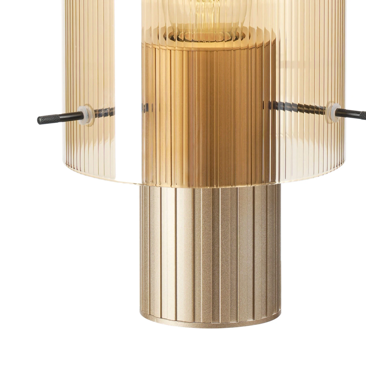 Lino Ribbed Light Gold & Amber Narrow Line Table Lamp 5 Lino Ribbed Light Gold & Amber Narrow Line Table Lamp - Image 5