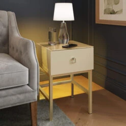 Frank Olsen Lyra Antique White Lamp Table