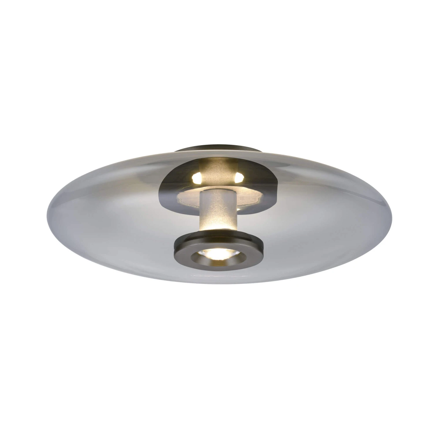 Verre Grey & Smoked Glass Flush Ceiling And Wall Light 2 Verre Grey & Smoked Glass Flush Ceiling And Wall Light - Image 2