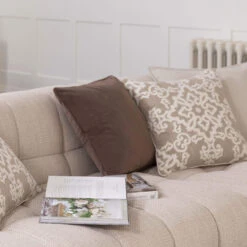 Luxe Truffle Velvet Cushion