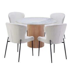 Rochelle 120cm Round Mango Wood & Marble Dining Table -Housingunits 830b0898c8092cc272c65d6d2f2de729