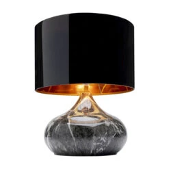 Mamo Deluxe Grey Table Lamp With Black Shade -Housingunits 8378aecfaf694fbed979da02730f4b8b