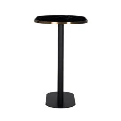Zanzibar Oval Black Marble Effect Bar Table -Housingunits 837bc480479424bfc570cc323d0e5de9
