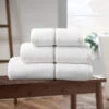 White Satin Stitch Bath Sheet
