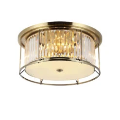 Samraat Antique Brass & Crystal 6 Light Flush Ceiling Light -Housingunits 83a63b596511e343b4f280b87069aaab 1