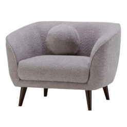 Adrienne Grey Boucle Fabric Armchair -Housingunits 83a928e77afbb015180371557c707189