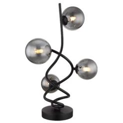 Georg Matt Black & Smoked Glass LED 4 Light Table Lamp -Housingunits 84ae1cbbb6d365eadb043baec07aab62
