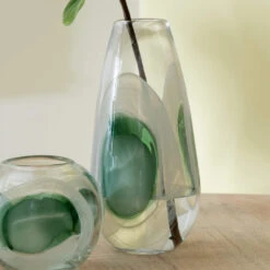 Lily Large Green Glass Vase