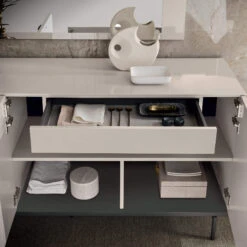 Caren High Gloss Pearl Line 173cm 3 Door Sideboard -Housingunits 8543546991598ec15c763846040134aa