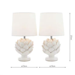Laura Ashley Artichoke Cream Set Of 2 Table Lamps With Ivory Shade -Housingunits 85639e7cecca44de2ac5ccbfc08a1d8c