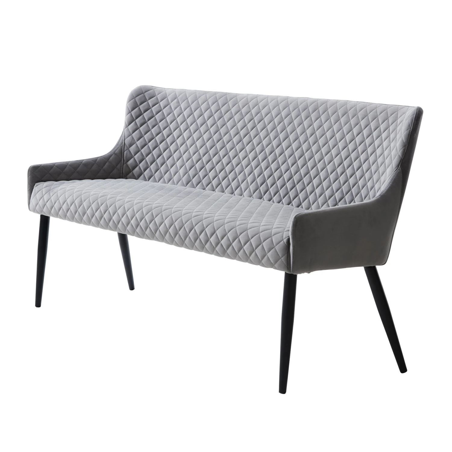 Toby Grey Velvet Sofa Dining Bench 1 Toby Grey Velvet Sofa Dining Bench