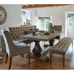 Jacob 200cm Taupe Velvet Straight Dining Bench -Housingunits 857519cb3b302d232190650cea8fe1f1