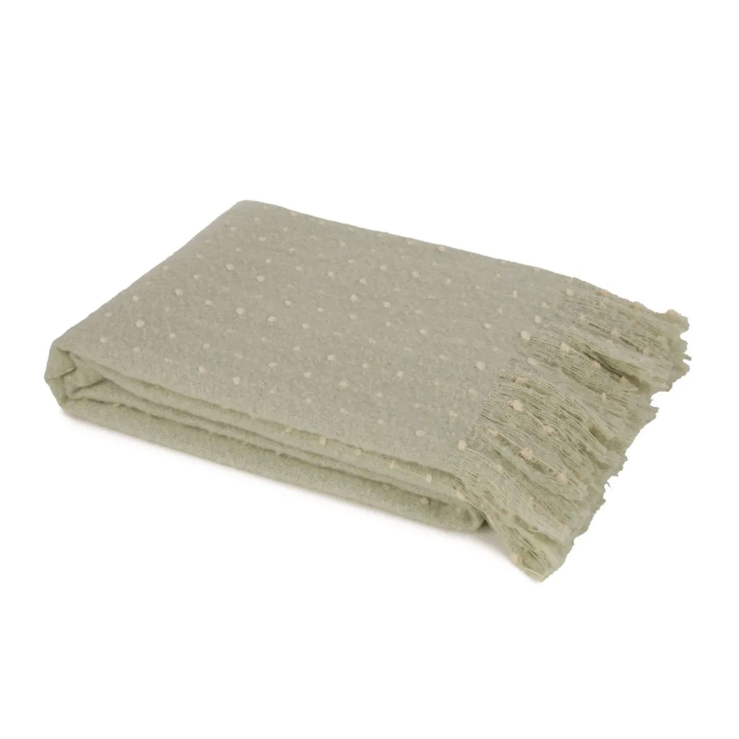 Maisie Mint Green Raised Dot Faux Mohair Tasselled Throw 1 Maisie Mint Green Raised Dot Faux Mohair Tasselled Throw