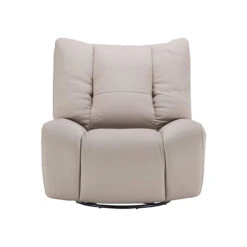 Marco Light Beige Leather Power Glider Recliner Chair
